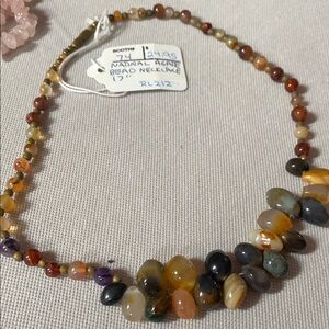 Natural Agate Bead Necklace
